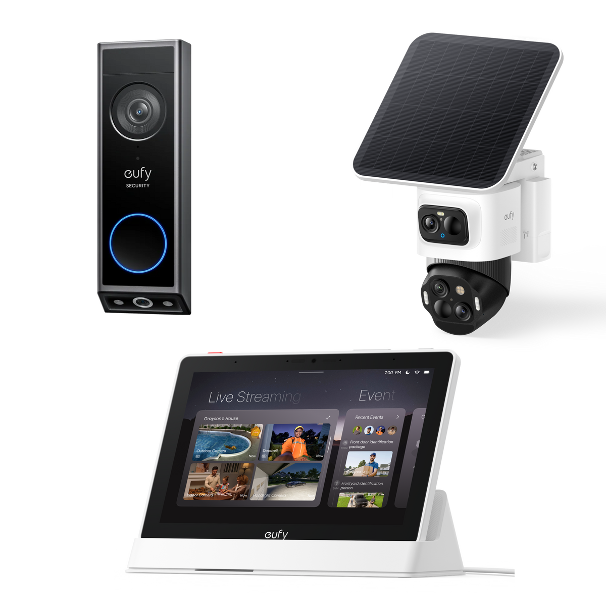 eufyCam S4 und Türklingel mit Kamera E340, Smart Display E10