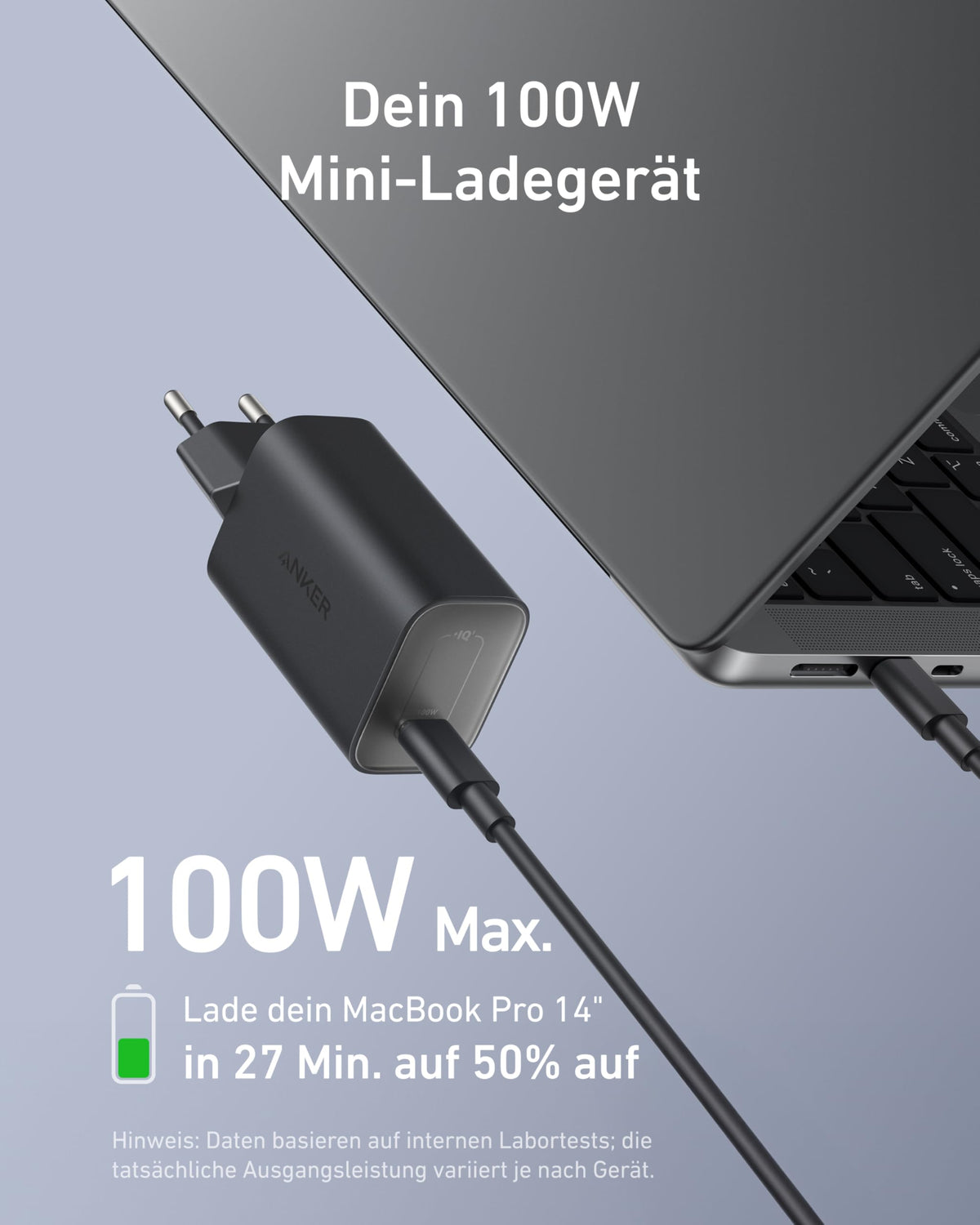 Anker Nano Ladegerät (100W) mit USB-C Kabel