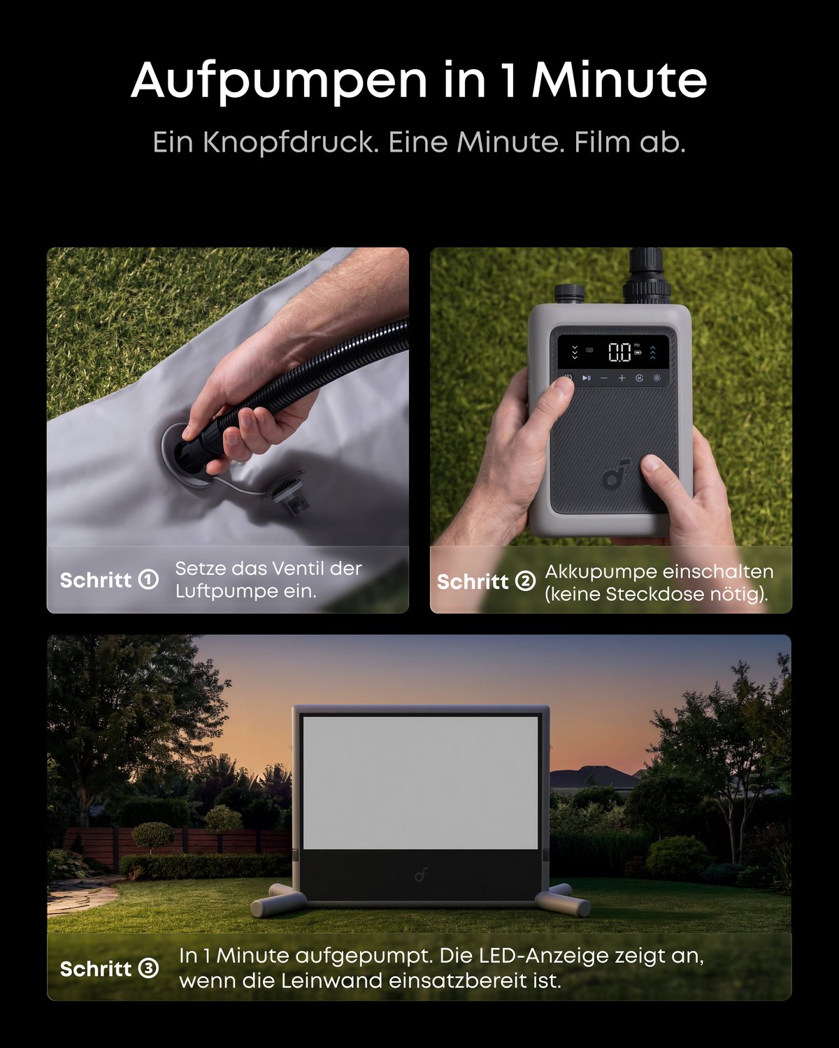 120 Zoll aufblasbare Heimkino-Leinwand