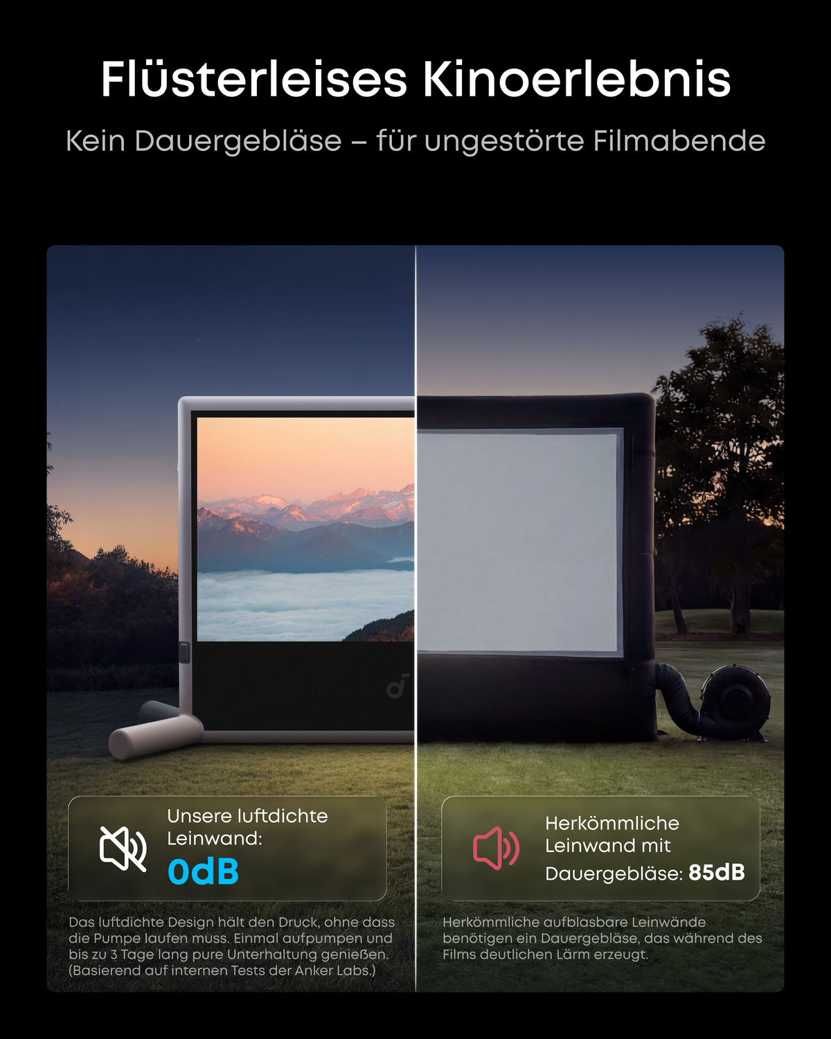 120 Zoll aufblasbare Heimkino-Leinwand
