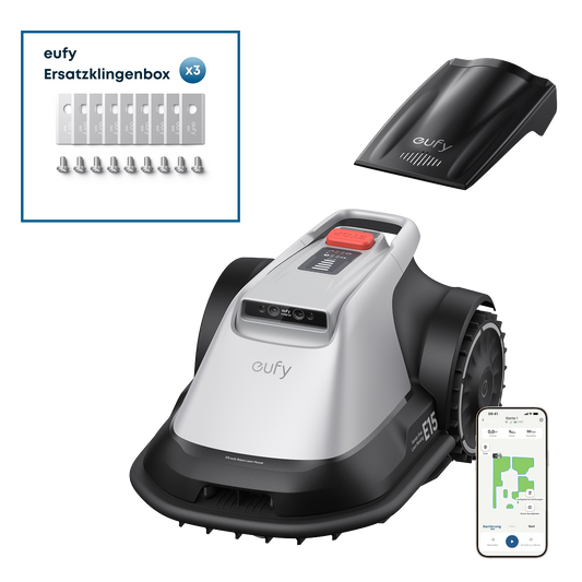 Anker eufy Mähroboter E15 mit Anker eufy Ersatzklingenbox