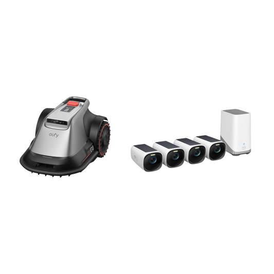 Anker eufy Mähroboter E18 und eufyCam S330 (eufyCam 3) 4-Kamera-Set