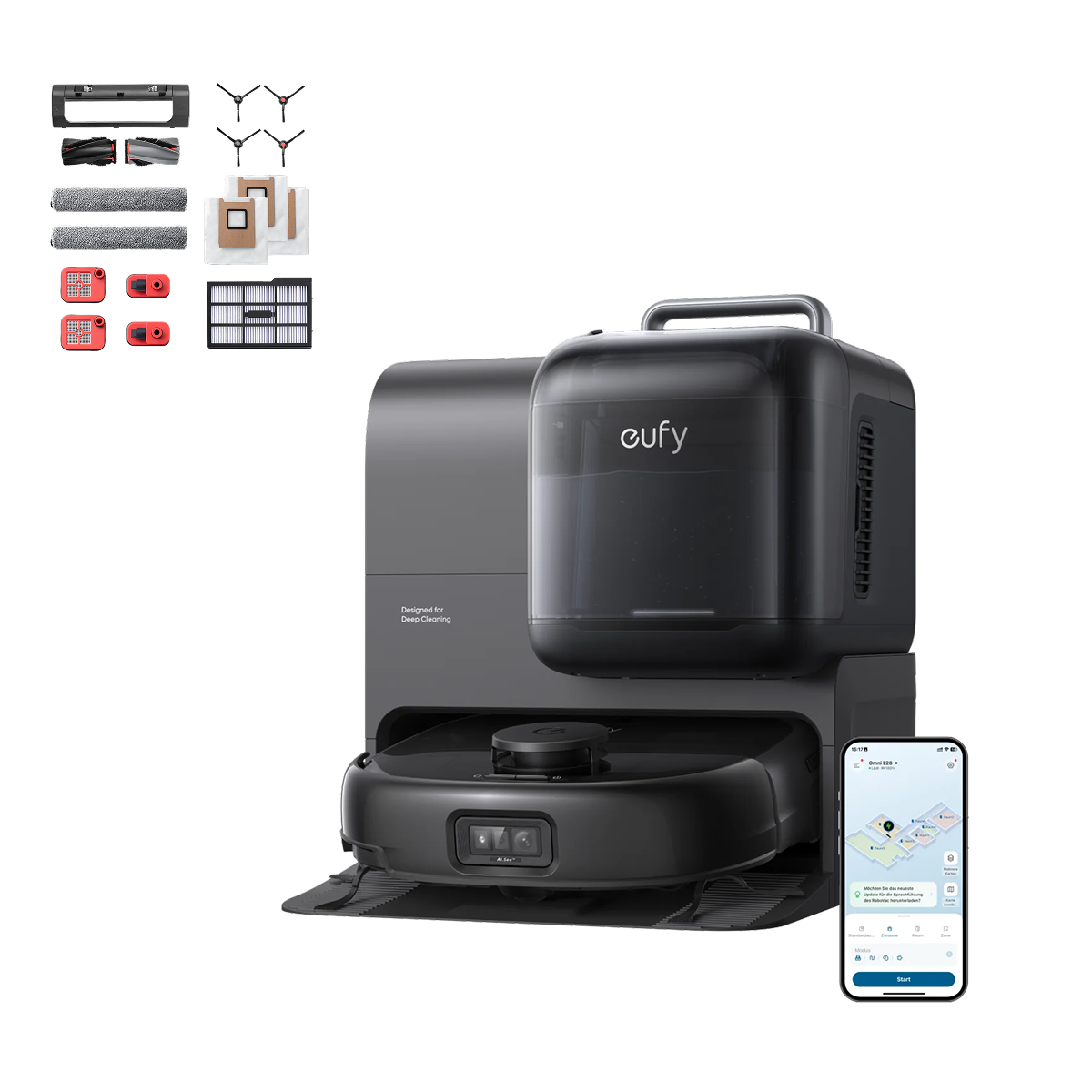 Anker eufy Saug- und Wischroboter Omni E28 mit All-in-One-Wartungspaket