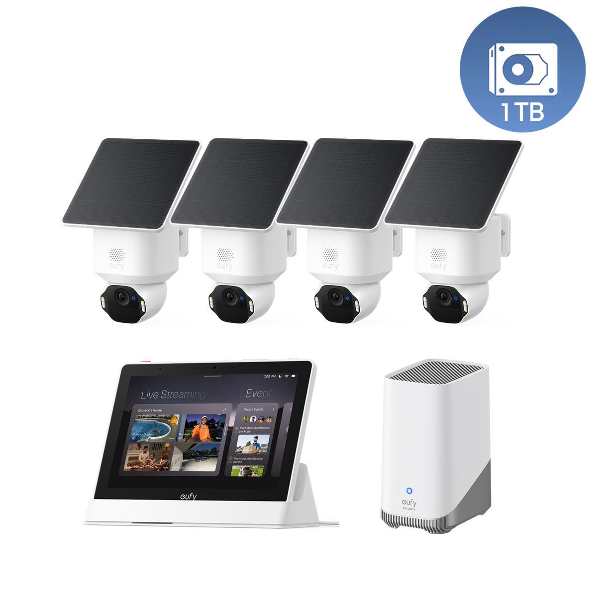 Eufy SoloCam E42 4-Kamera-Kit mit 1TB Festplatte