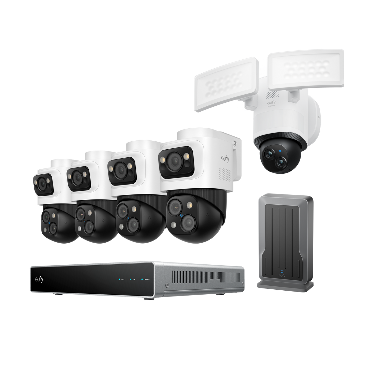 Anker eufy PoE NVR Security System S4 Max-WLAN‑Modul mit Flutlichtkamera E340