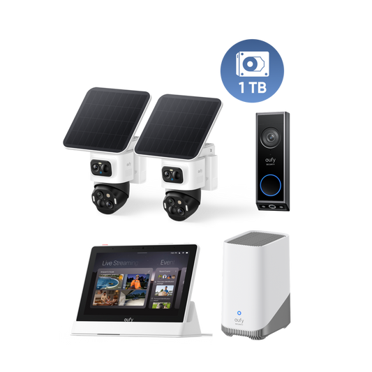 eufyCam S4 Kamera-Set und HomeBase™ 3, Türklingel E340 mit Smart Display mit 1 TB Festplatte
