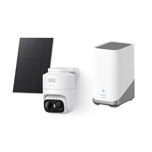 eufyCam C37 mit homebase 3, Überwachungskamera Außen, Farbnachtsicht, Solar