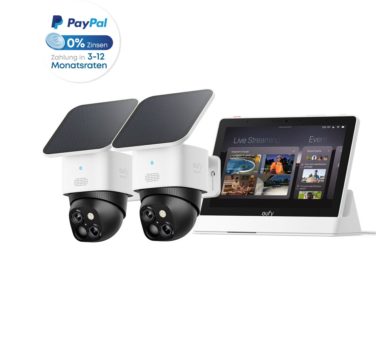 eufyCam Solo S340 2er-Set Bundle mit Smart Display E10