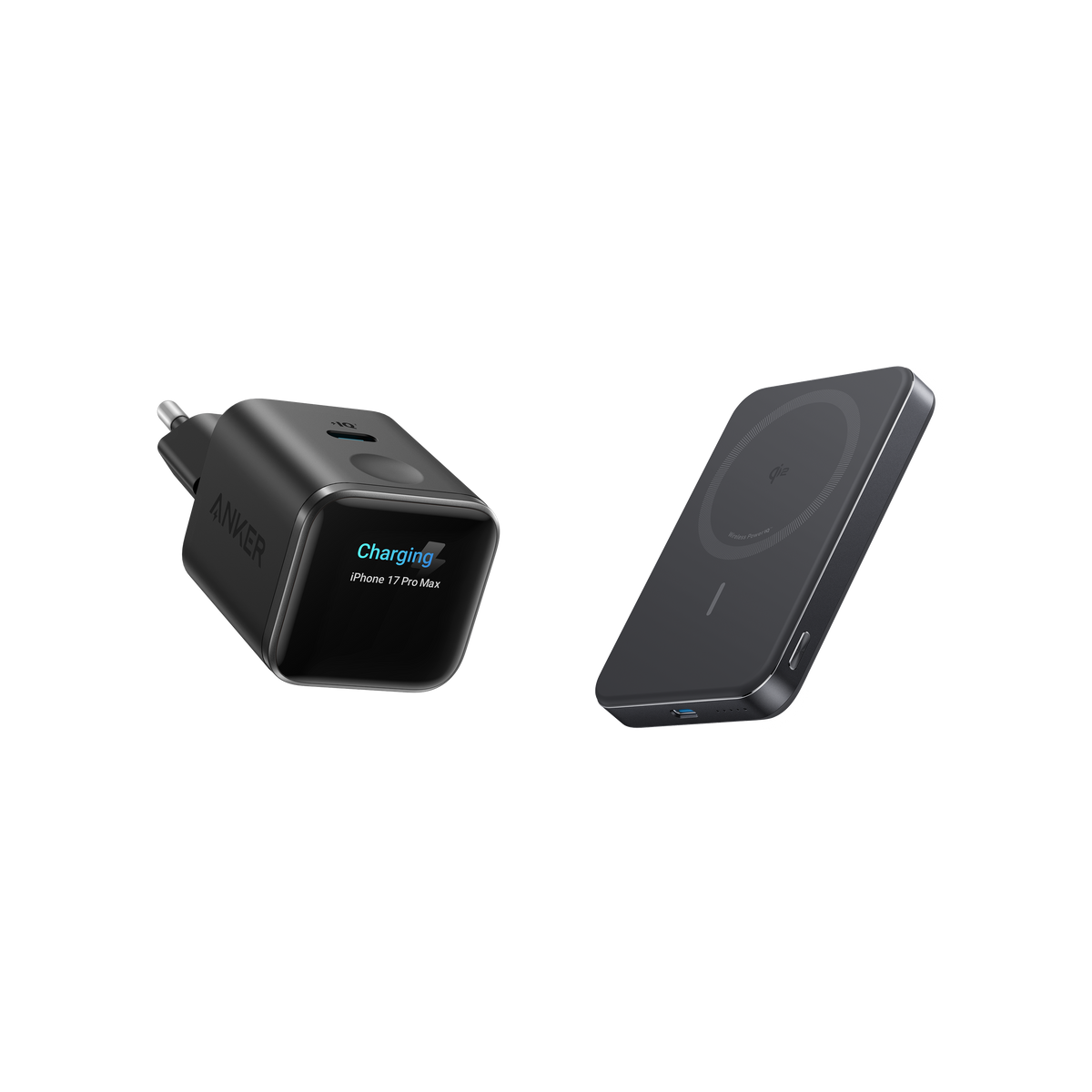 Anker Nano Ladegerät (45W, Smart Display)+Anker MagGo Powerbank (10000mAh, Slim)