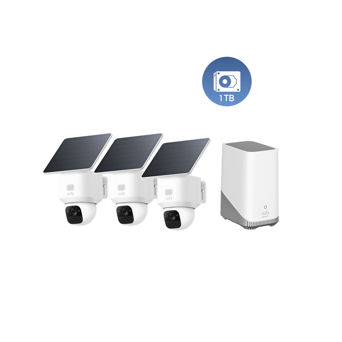 eufyCam Solo E30 3-Kamera-Set und Anker eufy HomeBase™ S380 1TB Festplatte
