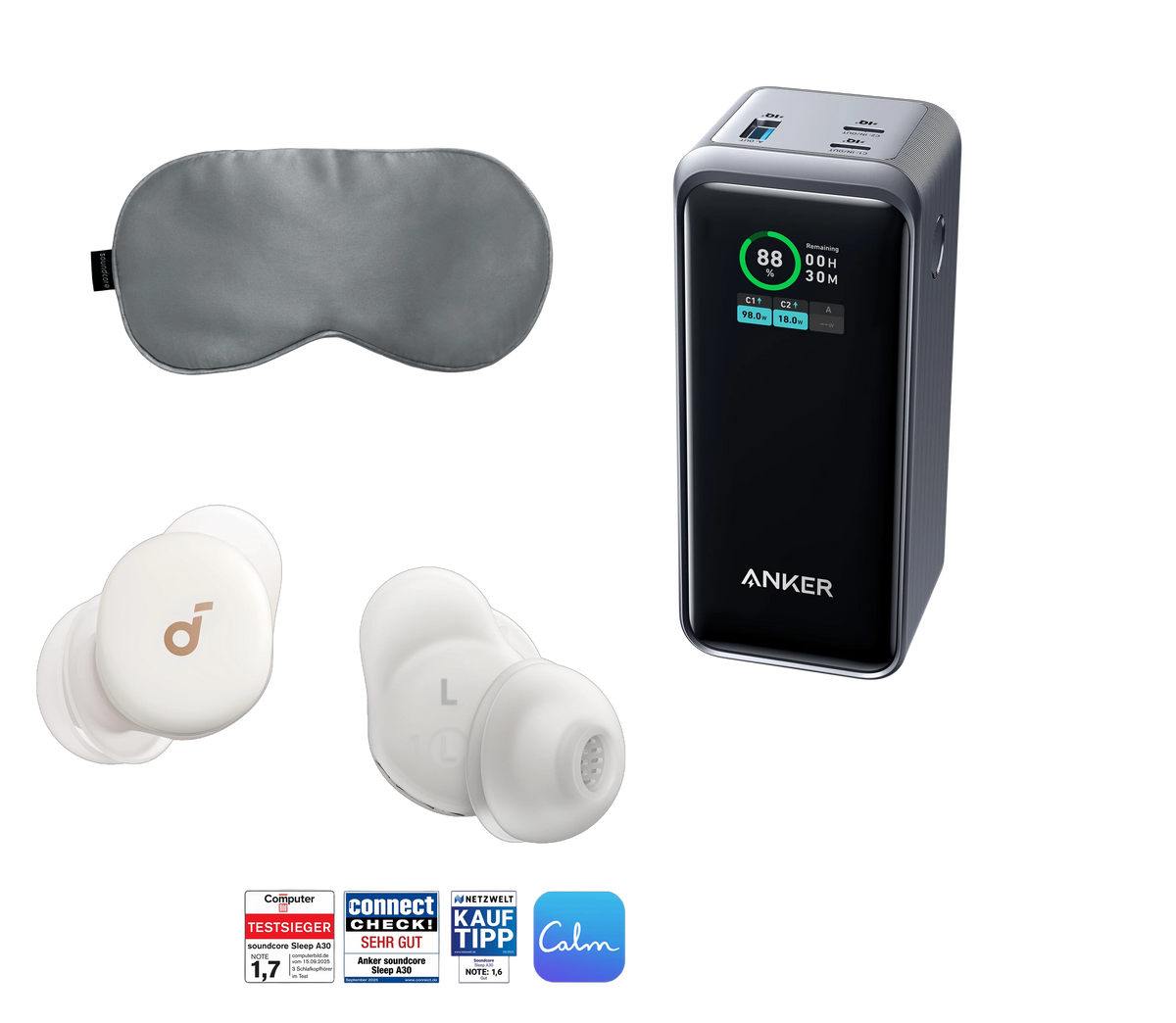 Sleep A30 & Anker Prime 20000mAh Powerbank & Schlafmaske