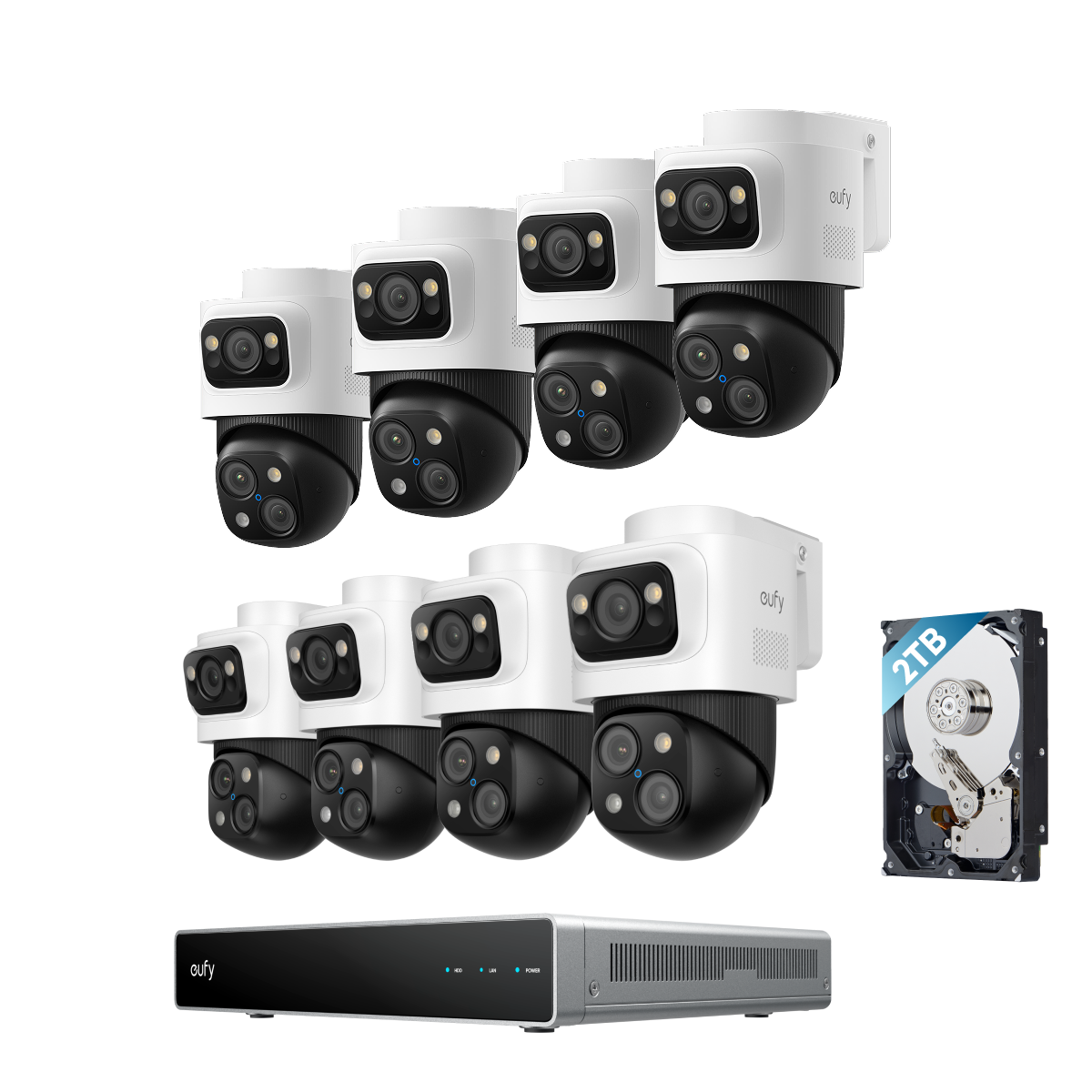 eufy PoE Bullet-PTZ-Kamera S4 8-Cam kit
