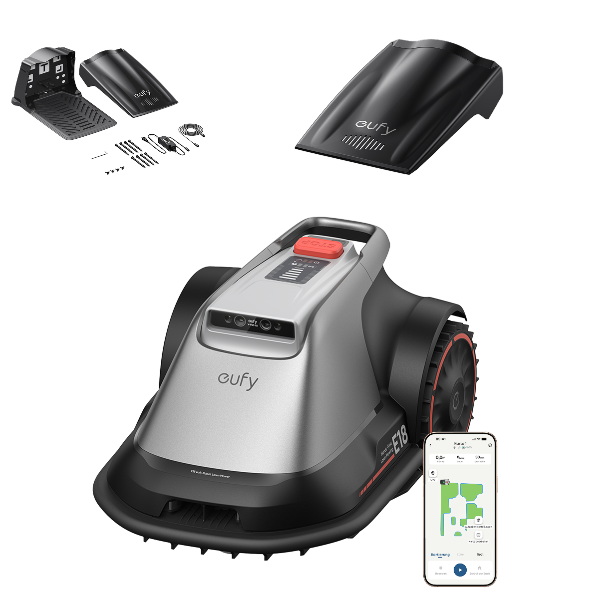 eufy Mähroboter E18+eufy Ladestation-Kombination für Mähroboter E15/E18