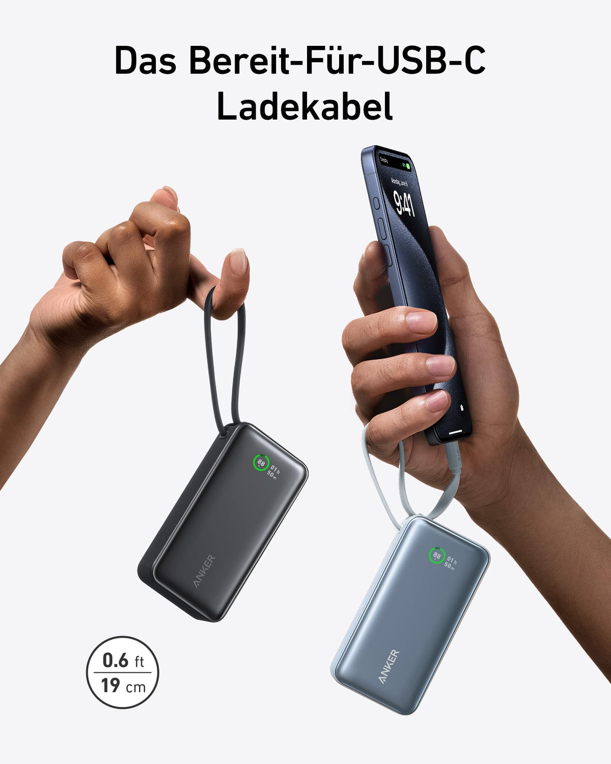 Anker Nano Powerbank + Anker Nano Ladegerät (70W, 3 Ports)
