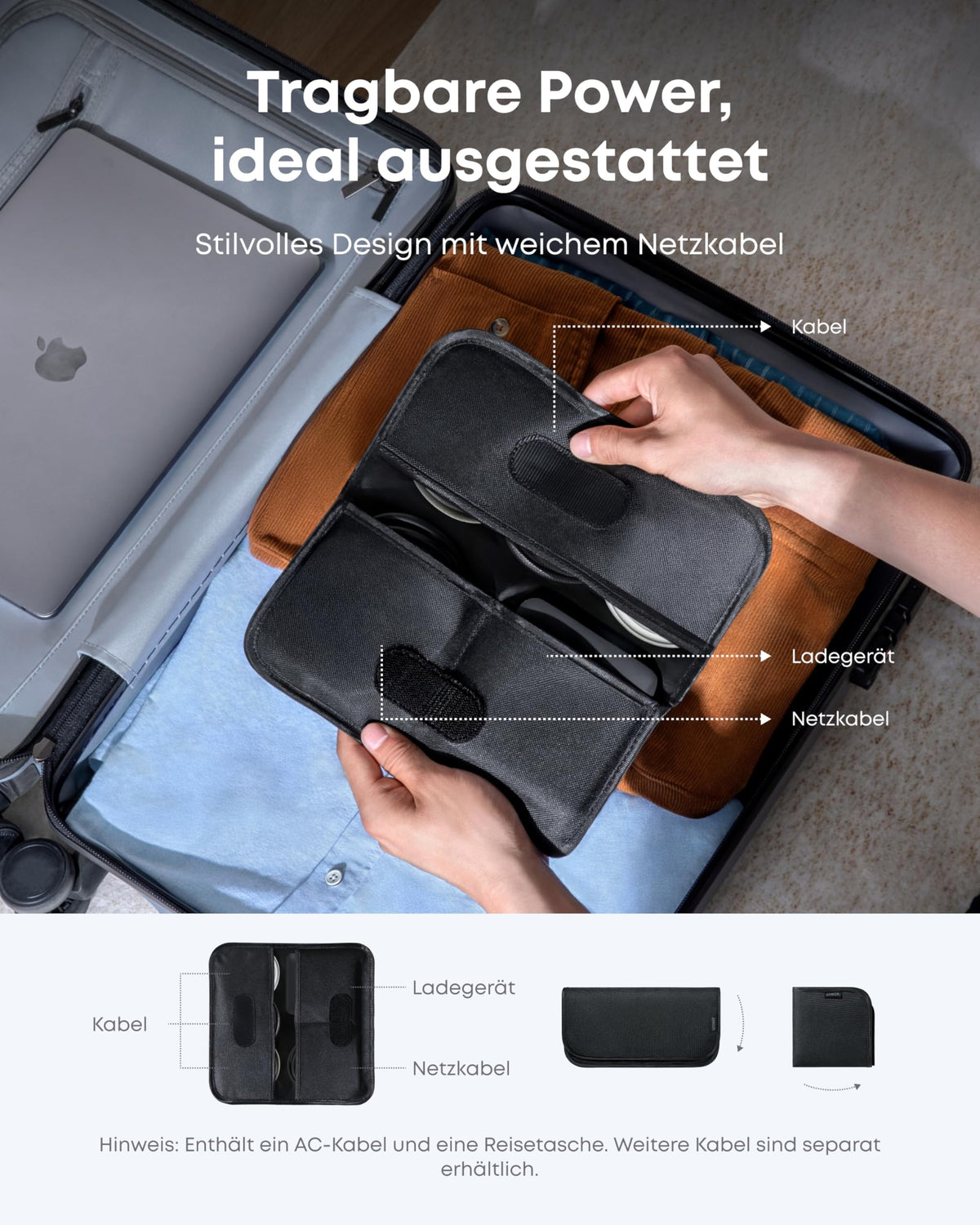 Anker Nano Powerbank (5K, Magnetisch, Slim) + Anker Nano Ladegerät (130W, 6 Ports)