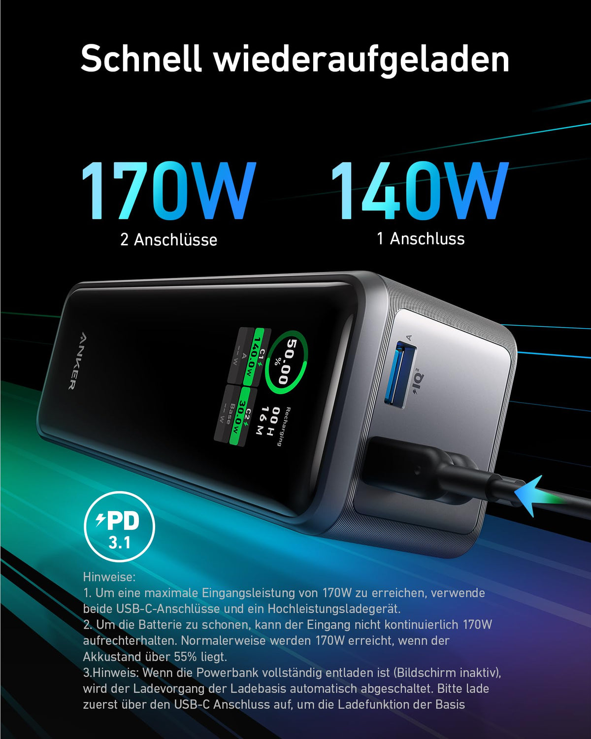 Anker Prime 27650mAh Powerbank (250W)
