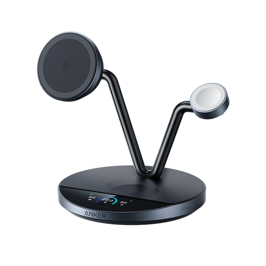 Anker Prime Kabellose Ladestation (3-in-1 Ständer)+Anker Ladegerät (140W, 4-Port, PD 3.1) mit USB-C Kabel