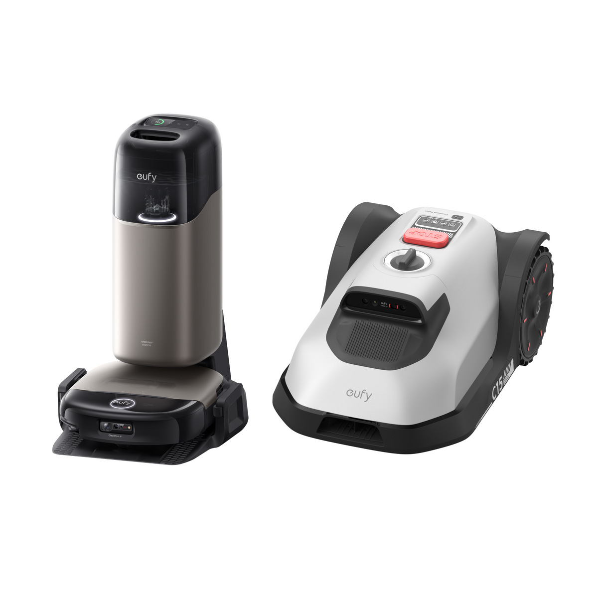 Anker eufy Mähroboter C15 Solo und Anker eufy Saug- und Wischroboter HydroJet S2