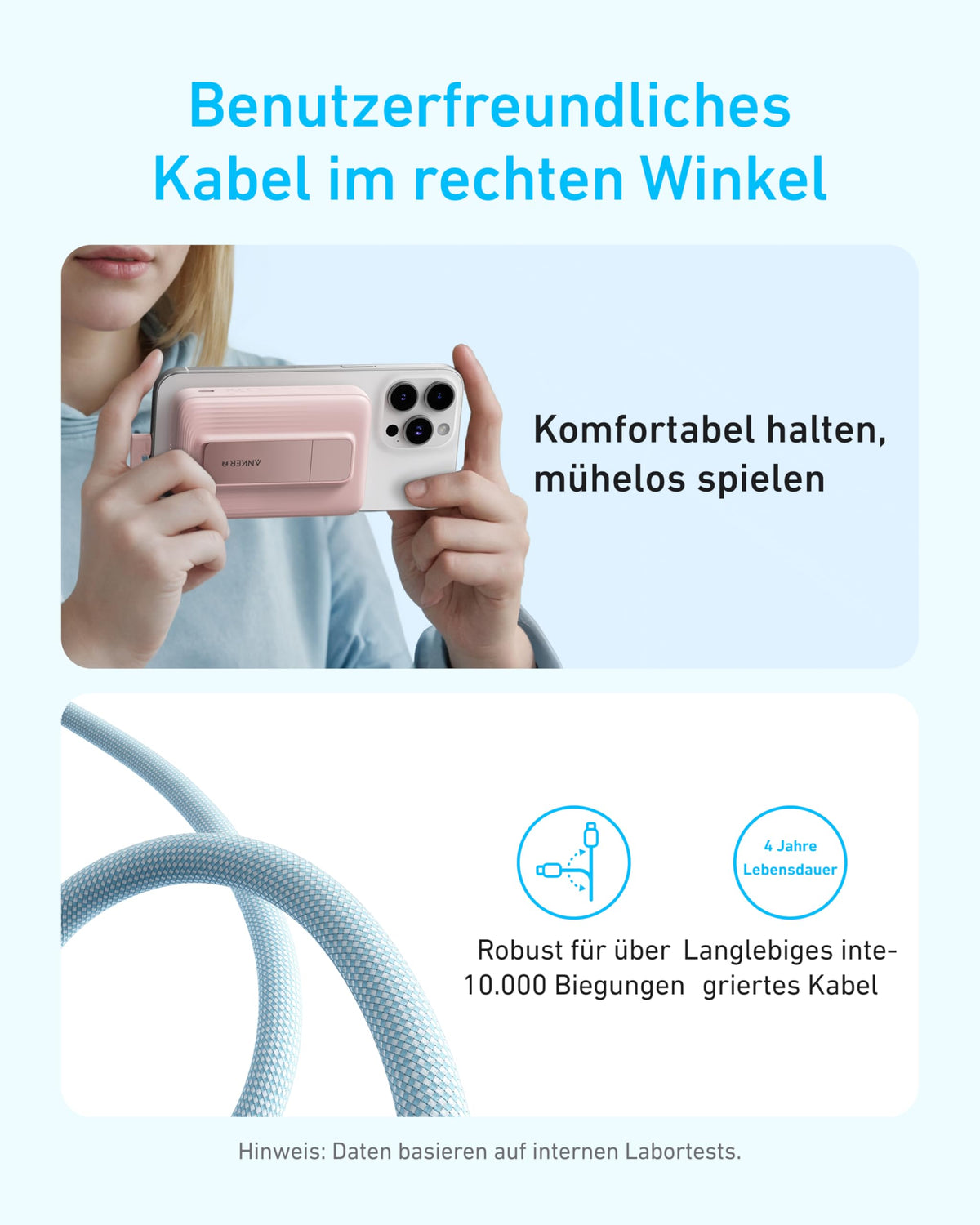 Anker Zolo Powerbank (10K, Magnetisch, Integriertes USB-C Kabel)