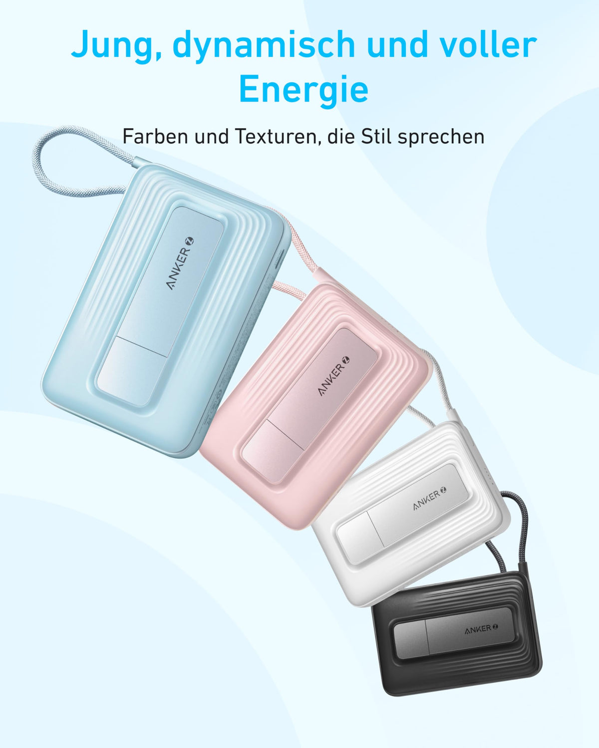 Anker Zolo Powerbank (10K, Magnetisch, Integriertes USB-C Kabel)