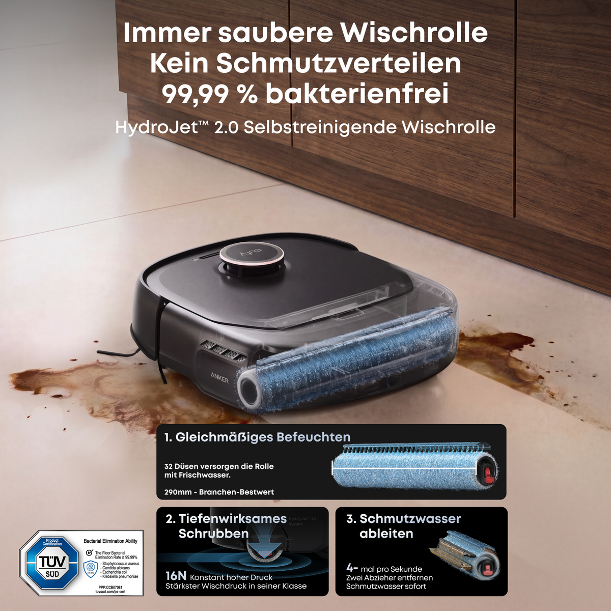 ANKER eufy Saug- und Wischroboter HydroJet E35