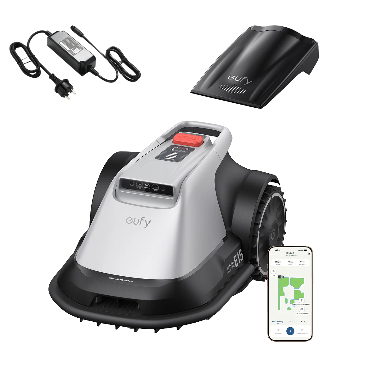 Anker eufy Mähroboter E15 mit Netzadapter (EU‑Standard)