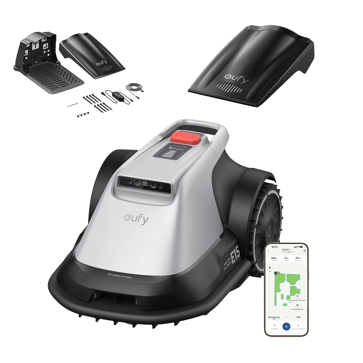 eufy Mähroboter E15+eufy Ladestation-Kombination für Mähroboter E15/E18