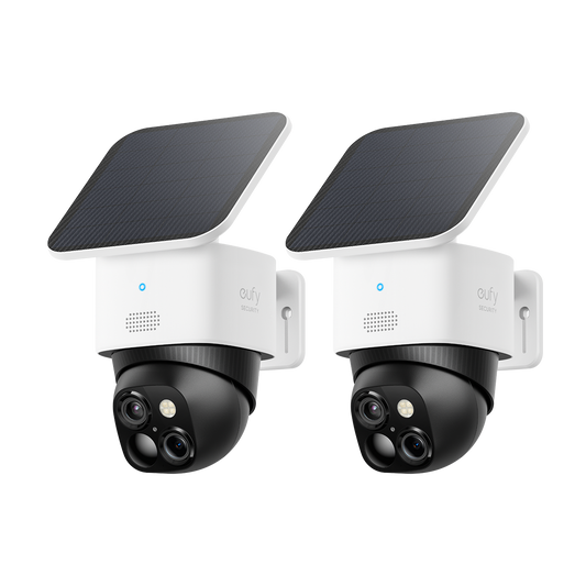 eufyCam Solo S340 kabellose Überwachungskamera für Außen mit Dual‑Kamera und Solarpanel (2er‑Pack)