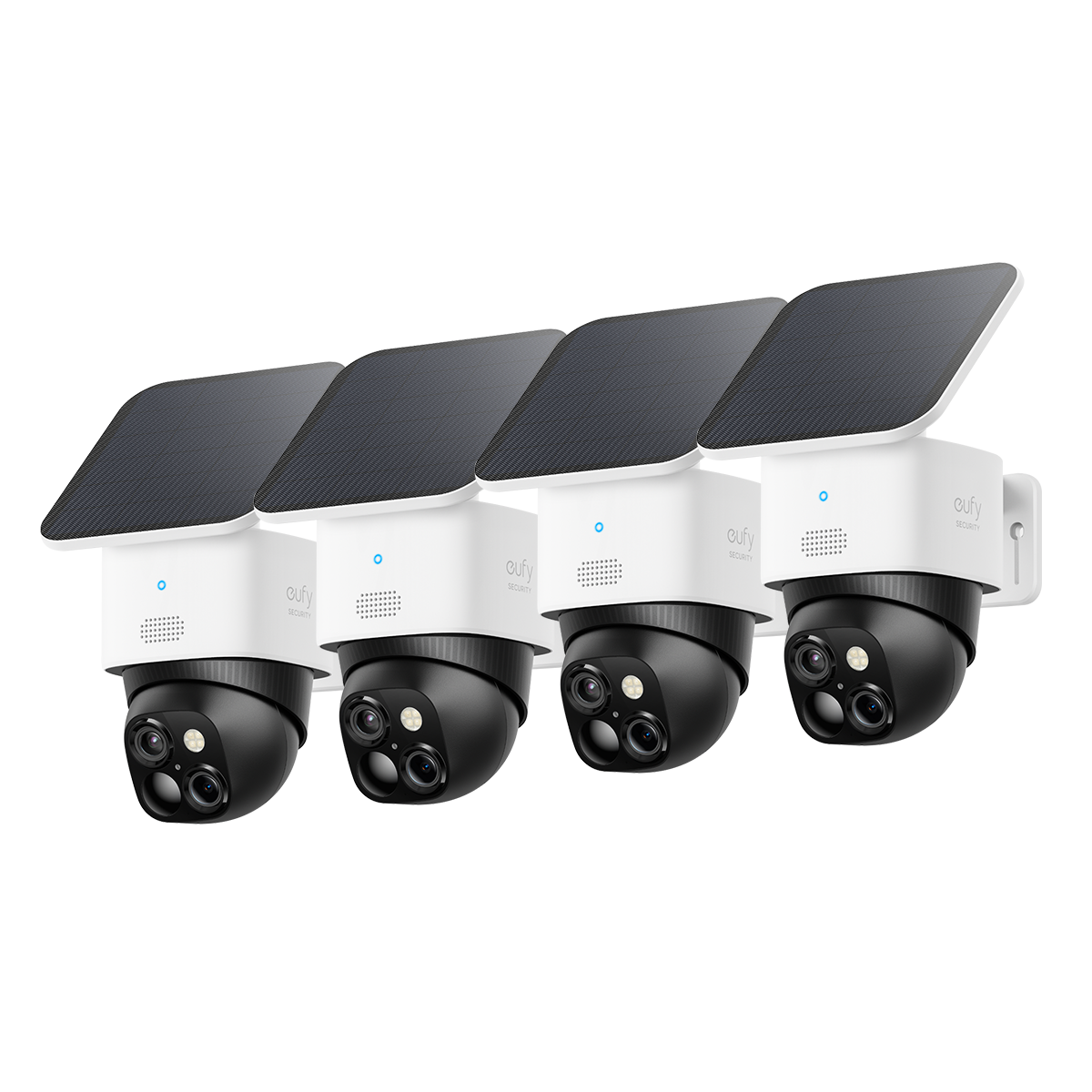 eufyCam Solo S340 kabellose Überwachungskamera für Außen mit Dual‑Kamera und Solarpanel (4er‑Pack)