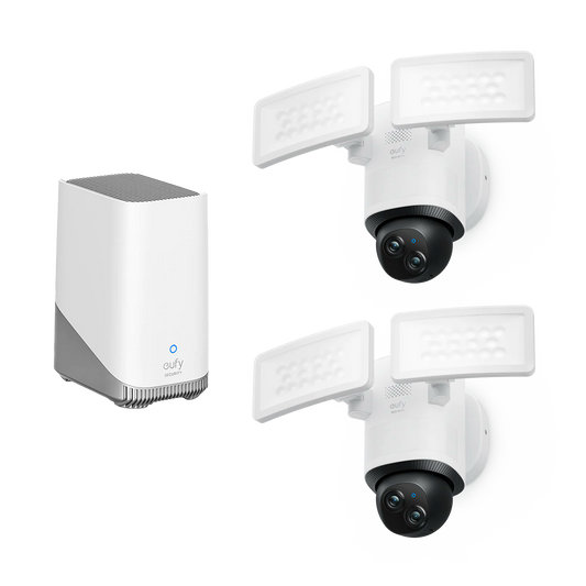 Anker eufy Flutlichtkamera E340 (2er‑Pack) und HomeBase™ S380