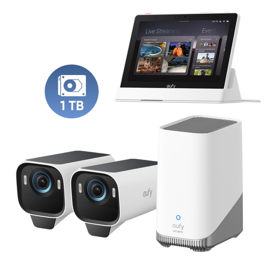 eufy Smart Display+eufyCam S3 Pro 2-Cam Kit + 1 TB Festplatte