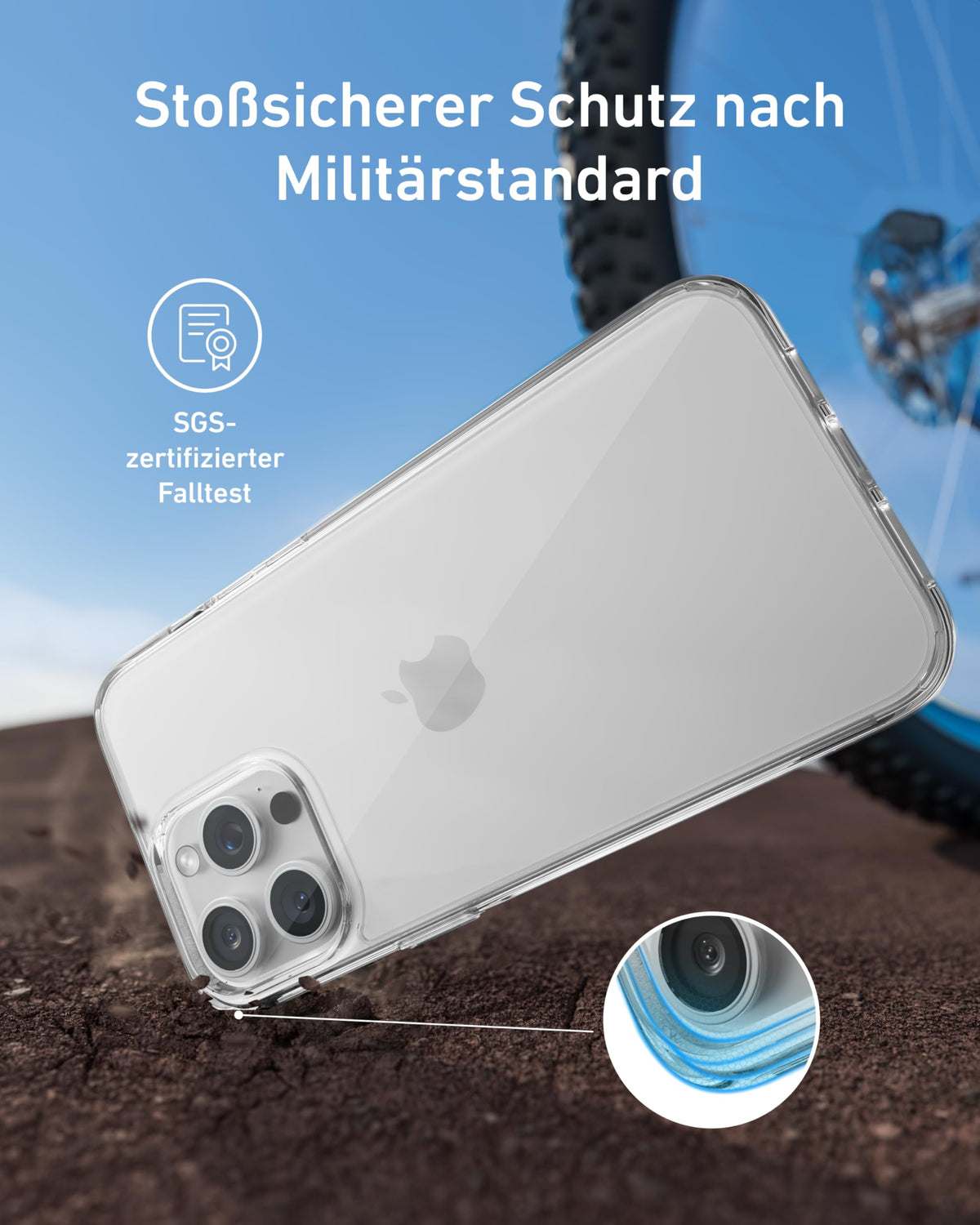 Anker iPhone 16 Hülle, Stoßfest nach Militärstandard, Transparent & Vergilbungsresistent