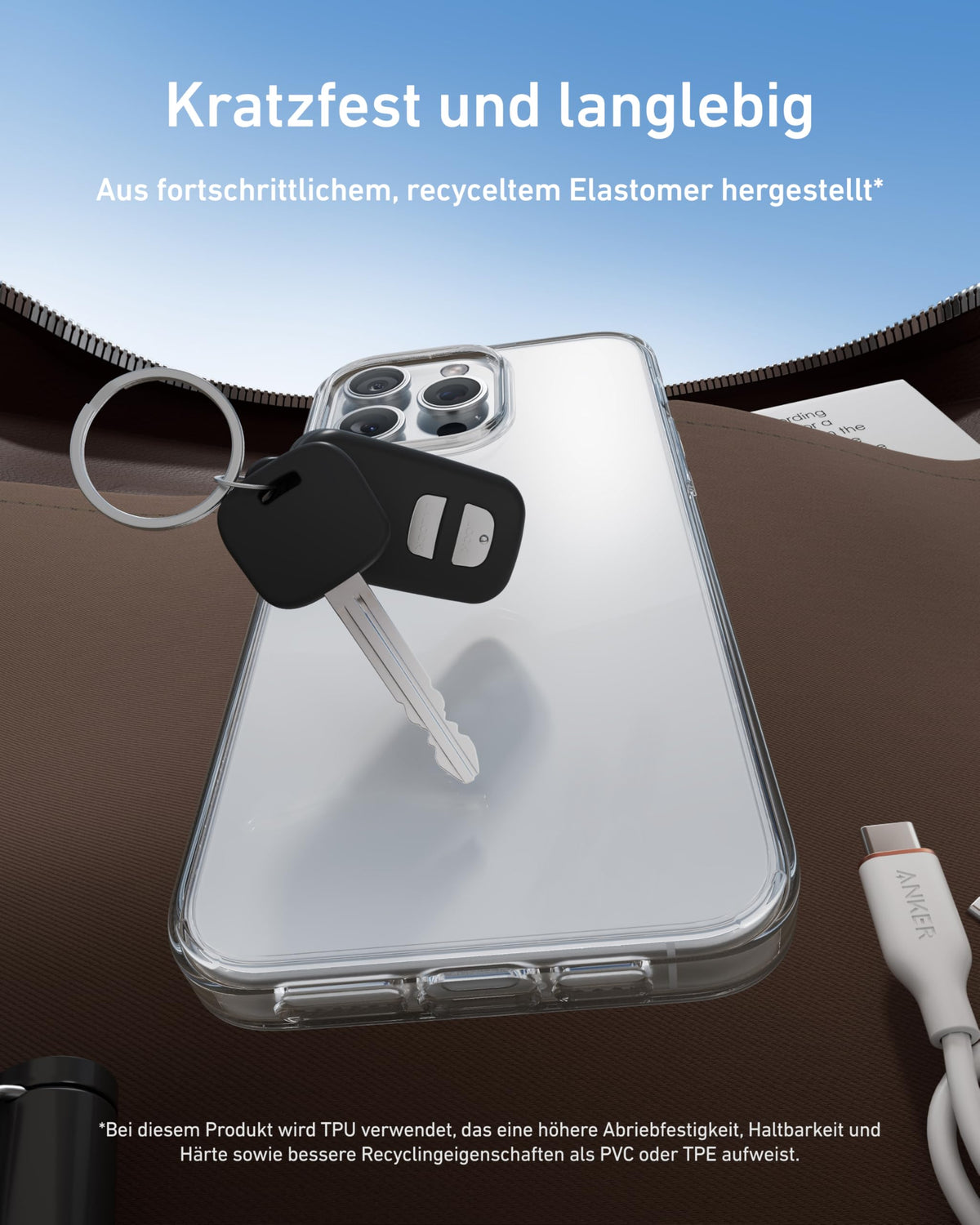 Anker iPhone 16 Hülle, Stoßfest nach Militärstandard, Transparent & Vergilbungsresistent