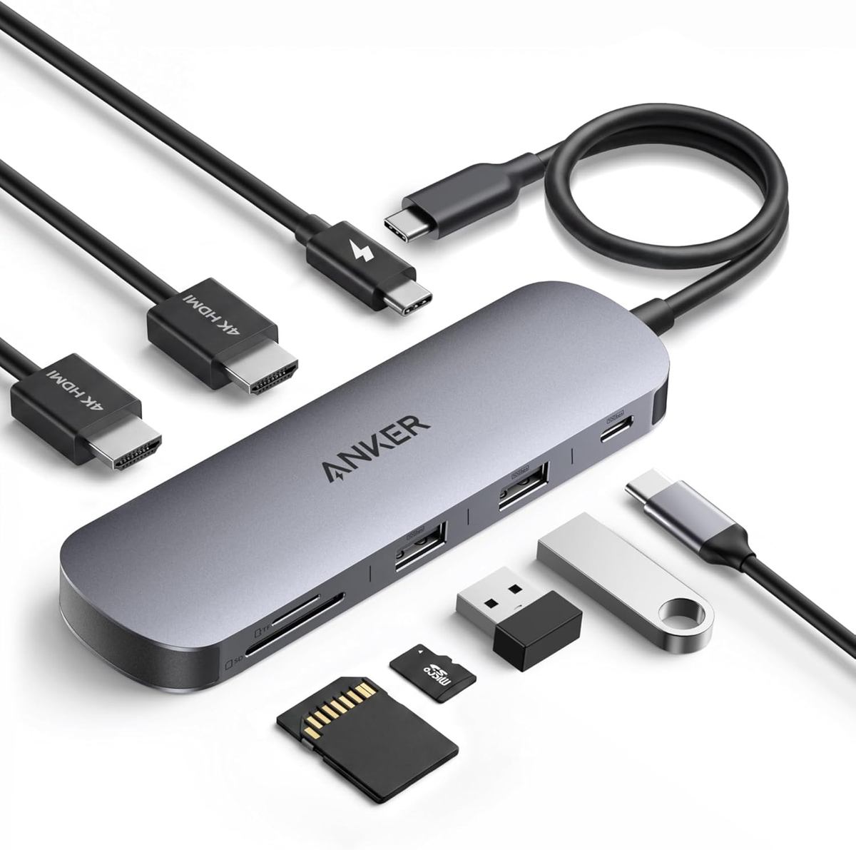 Anker Nano USB-C Hub (8-in-1, Dual Display)
