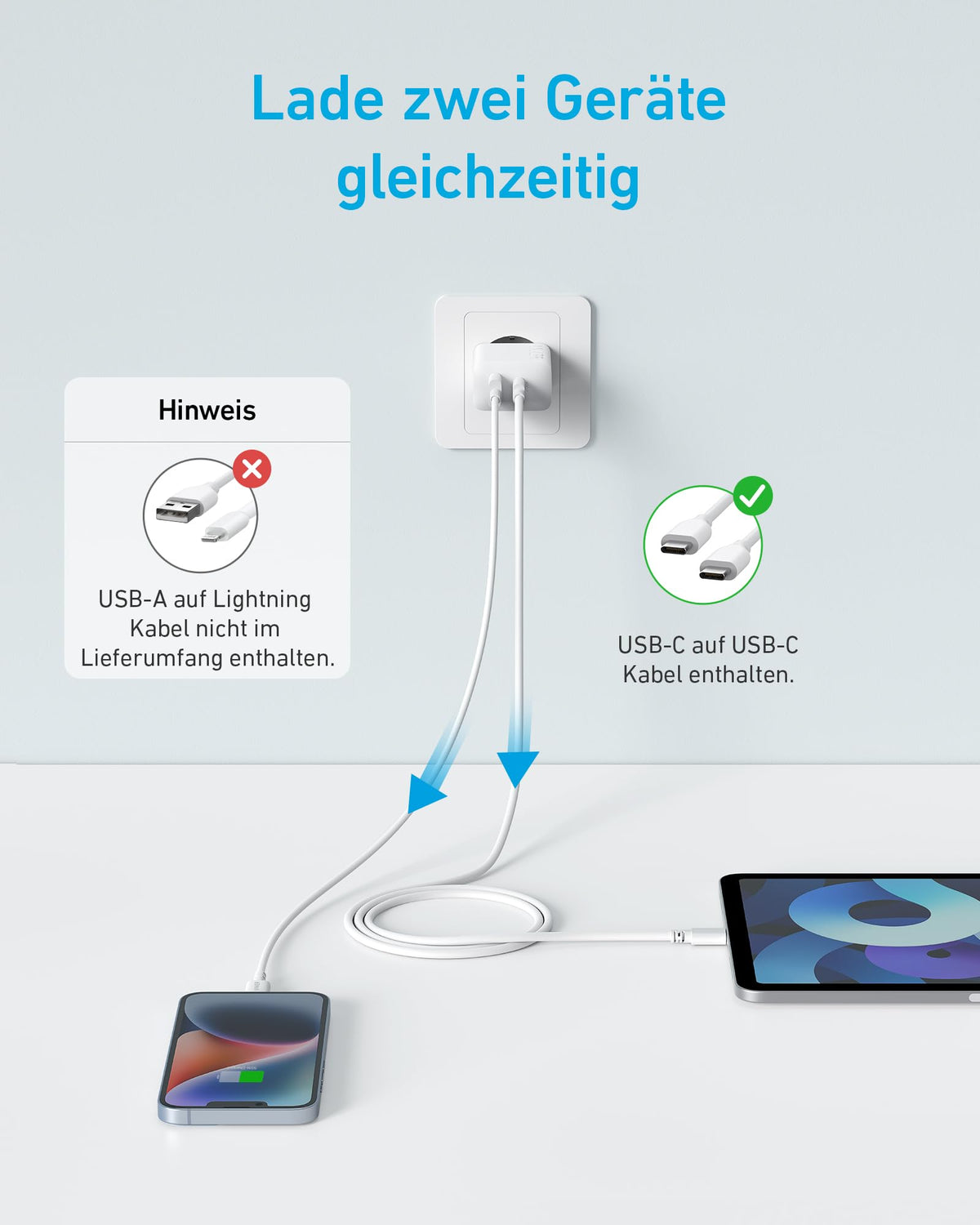 Anker USB-C Ladegerät (2-Port, 20W)