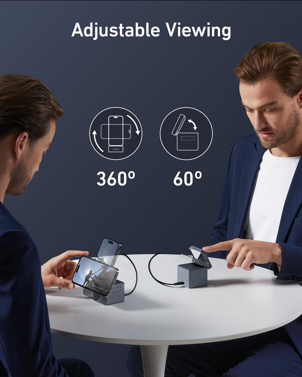 Anker 3-in-1 Ladewürfel mit MagSafe + Anker Ladegerät (100W, 3 Ports, Smart Display) mit USB-C Kabel