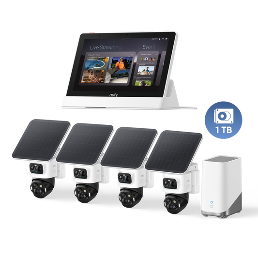 eufyCam S4 4‑Kamera‑Set, 1TB Festplatte mit Smart Display E10