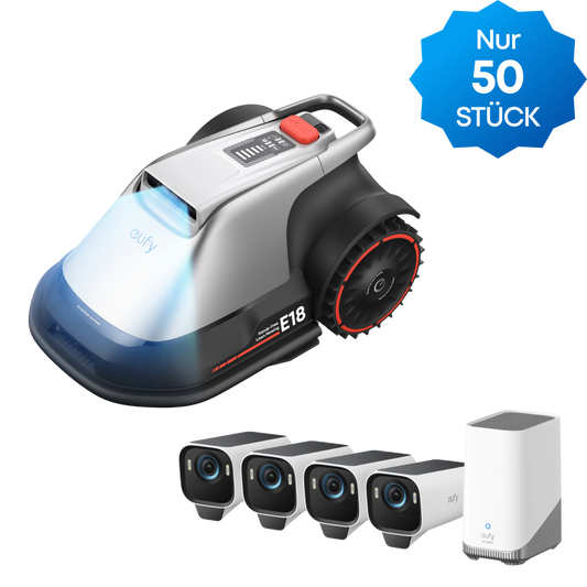 Anker eufy Mähroboter E18 und eufyCam S3 Pro 4-Kamera-Set