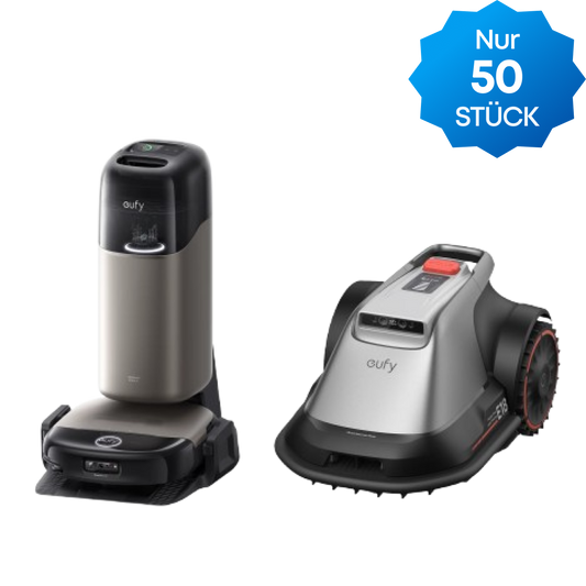 Anker eufy Mähroboter E18 und Anker eufy Saug- und Wischroboter HydroJet S2