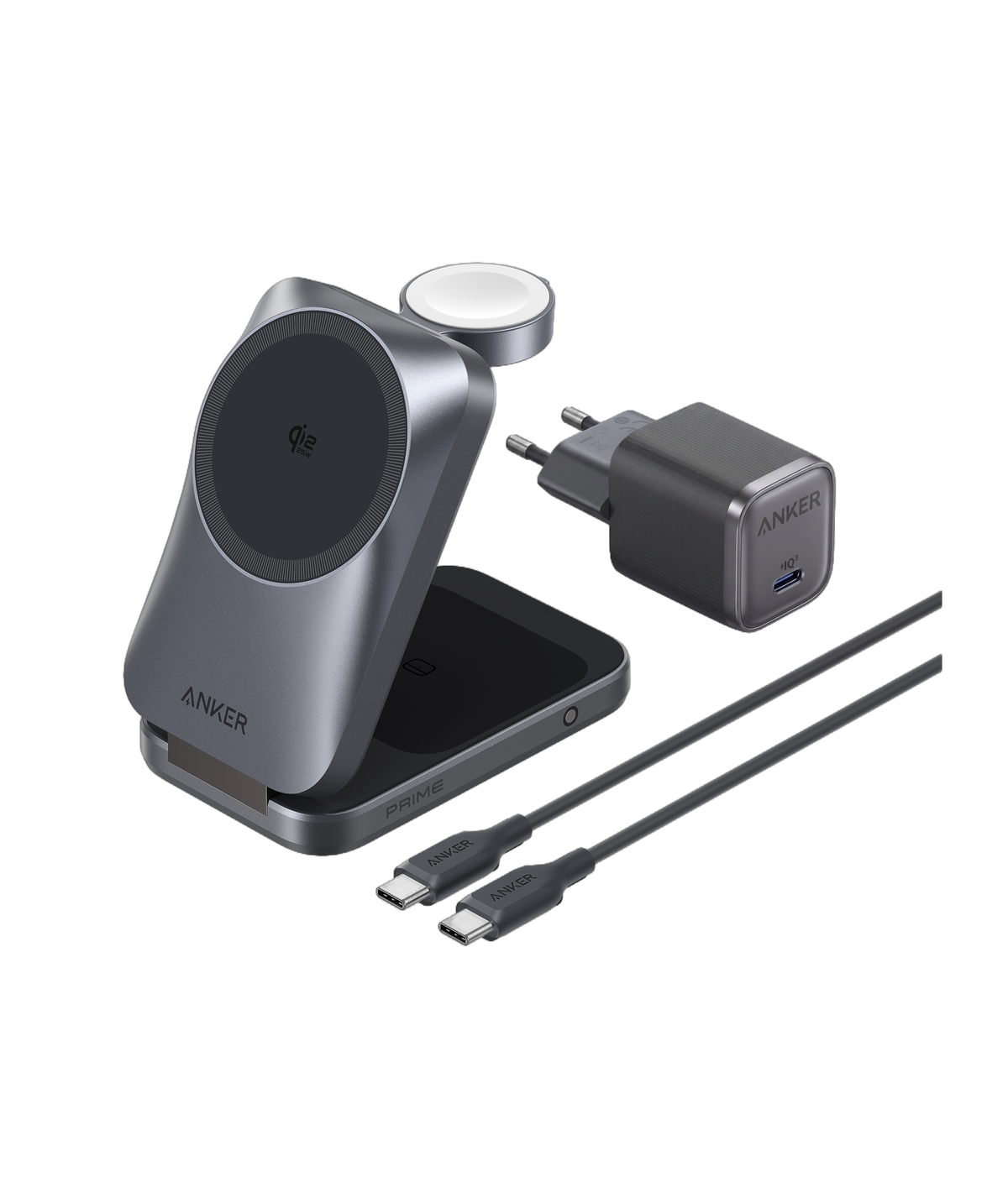 Anker Prime Kabellose Ladestation  (3-in-1, MagGo, AirCool, Faltbar)