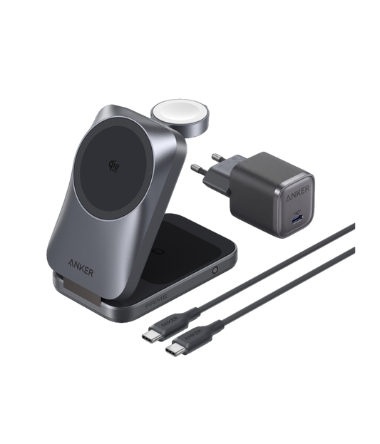 Anker Prime Kabellose Ladestation  (3-in-1, MagGo, AirCool, Faltbar)