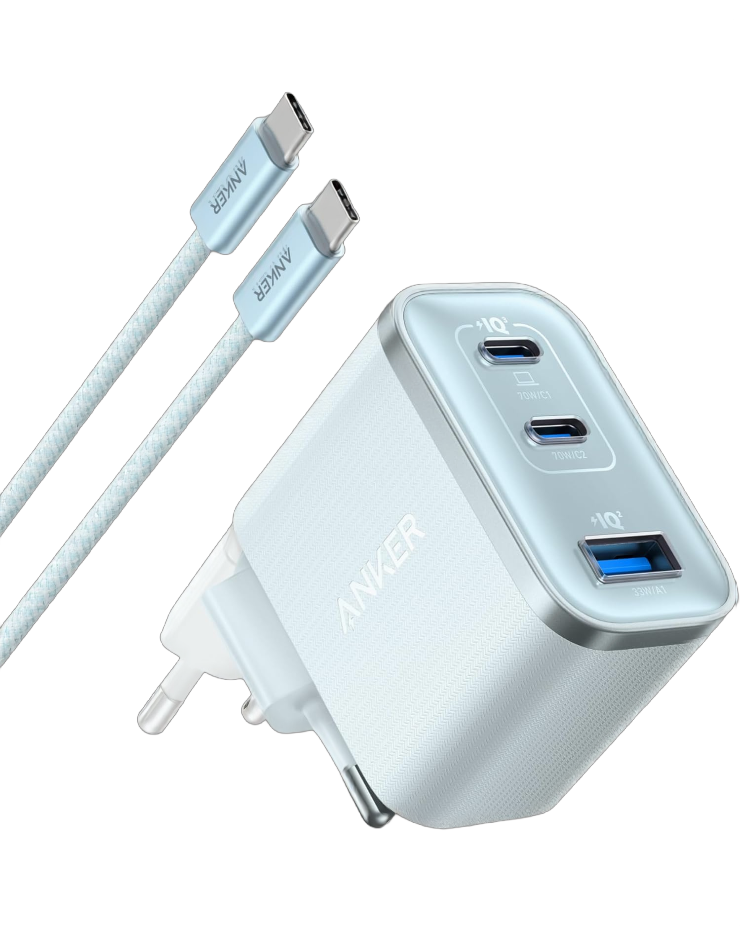 Anker Nano Powerbank + Anker Nano Ladegerät (70W, 3 Ports)