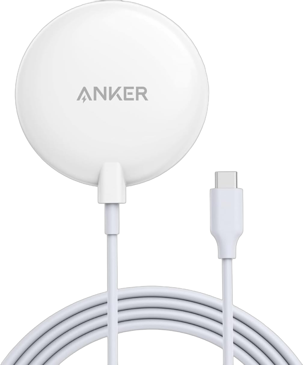 Anker Magnetisches Kabelloses Ladepad, Wireless Charger mit 1,5m USB-C Kabel, Qi-Zertifiziert für iPhone 17 Pro Max/17 Pro/17/16/15/14/13/12 Serie, (Ohne Netzteil)