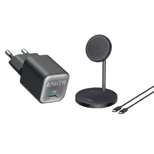 Anker MagGo Wireless Ladegerät (2-in-1 Ständer) + Anker Ladegerät (Nano 3, 30W)