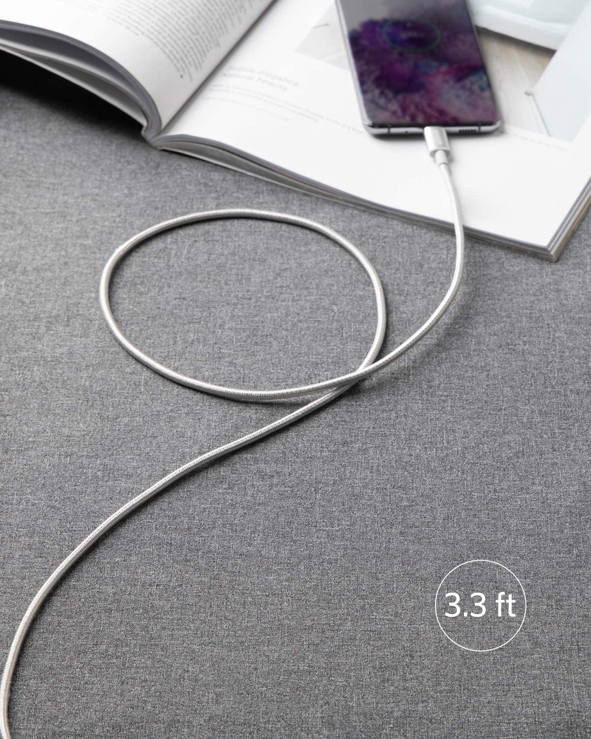 2 Pack New Nylon USB C to USB C Cable (3.3ft 60W)